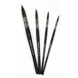 Isomars Mop Round Matt Black Handle Brush - Set of 4